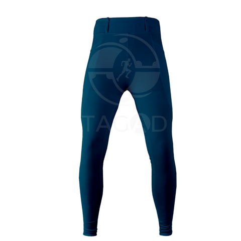 Rear view of equestrian pants in navy tone with silicone grip, ideal for both men and women riders.